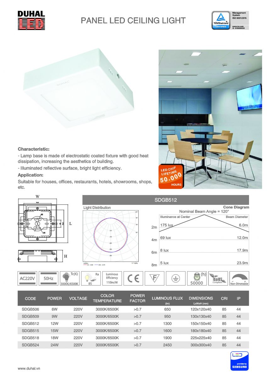 Catalogue ốp nổi vuông SDGD5XX