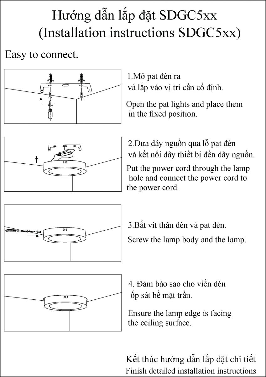 Hướng dẫn lắp đặt ốp nổi SDGCXX