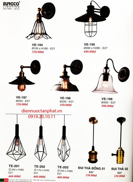 Đèn vách VE-194 -> VE-199, TE-201_T313