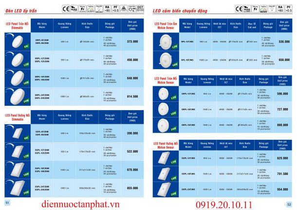 Catalogue & Bảng giá Trang 51-52